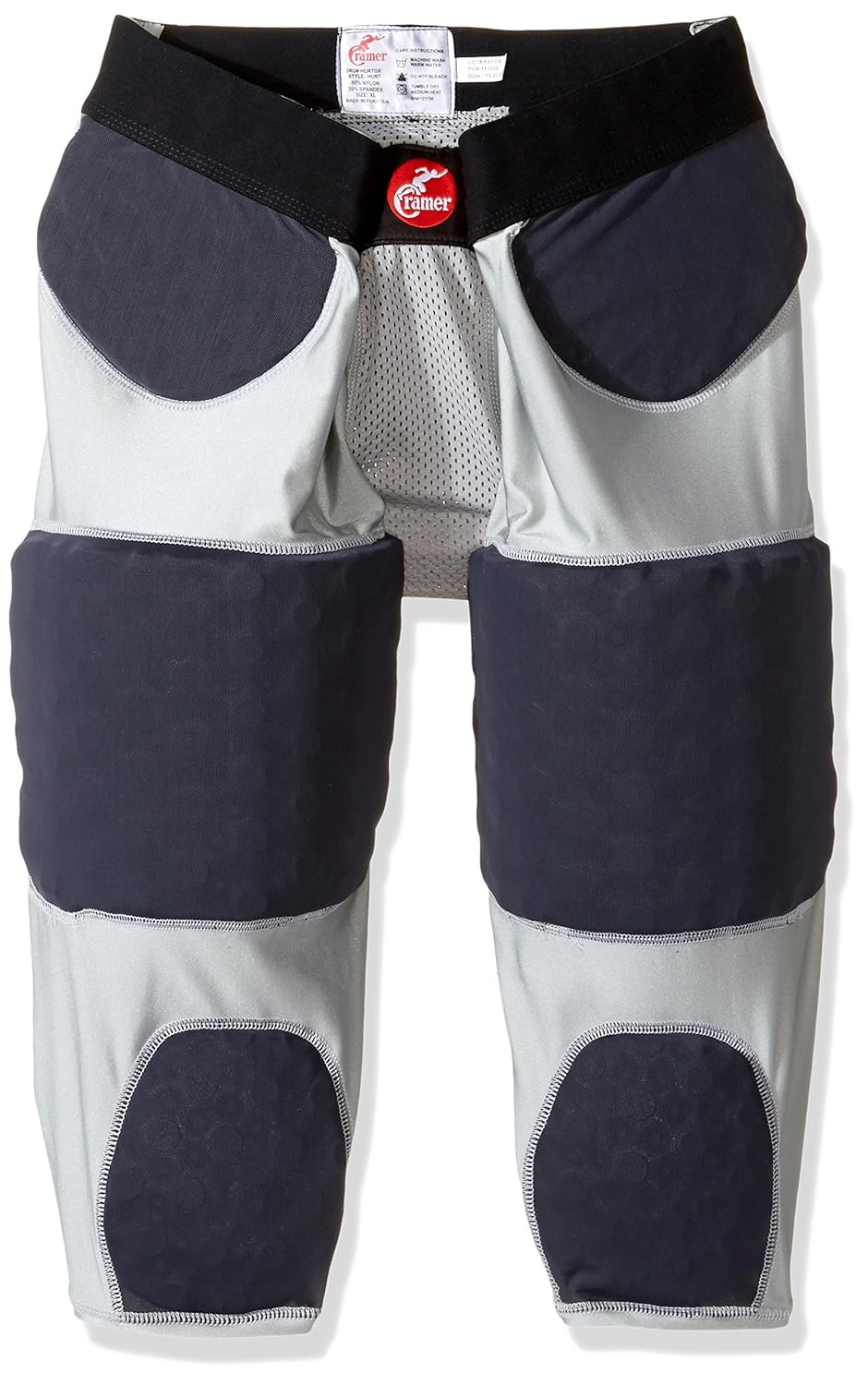 Cramer Hurricane 7 Pad Football Girdle Hip and Tailbone Pads with Thigh
