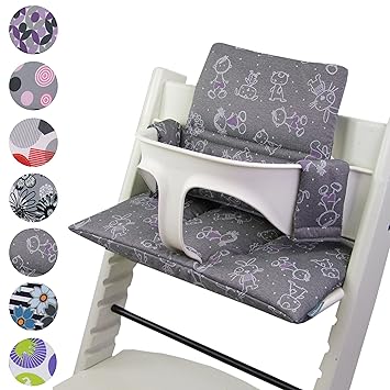 Babys-Dreams Sitzkissen Auflage Sitzkissenset für Stokke Tripp Trapp Hochstuhl *15 FARBEN* Ersatzkissen Kissen 2 teilig (Hell