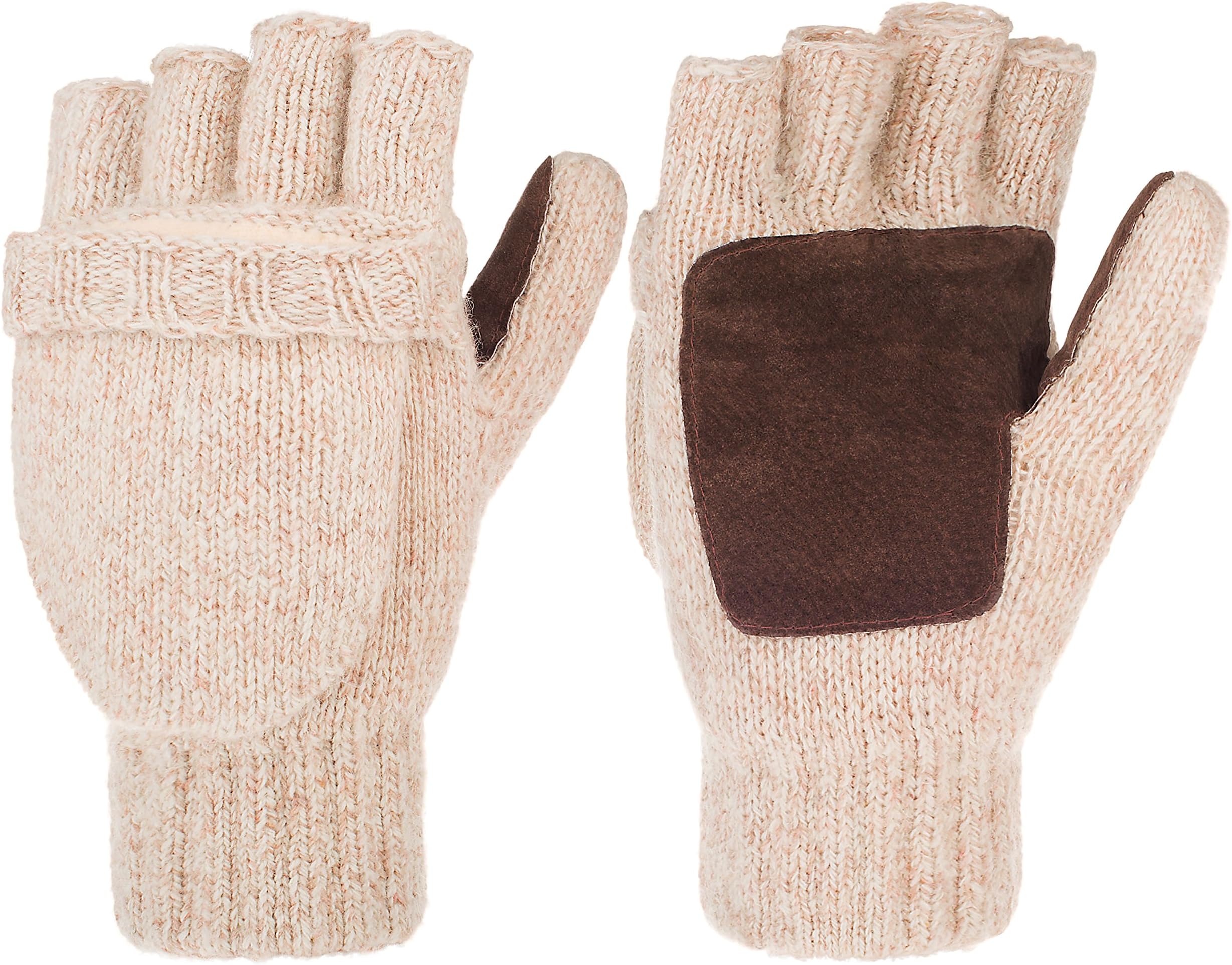 Eianru New Winter Knitted Suede Thinsulate Thermal Insulation Mittens Gloves