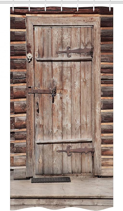 Amazon Com Ambesonne Rustic Stall Shower Curtain Timber Rustic