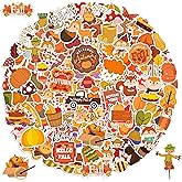 LINAYE Fall Stickers 150Pcs Water Bottle Stickers for Kids Adults | Cute Vinyl Waterproof Non-Repeating Autumn Thanksgiving Stickers Pack, Thanksgiving Party Favors Gifts for Kids