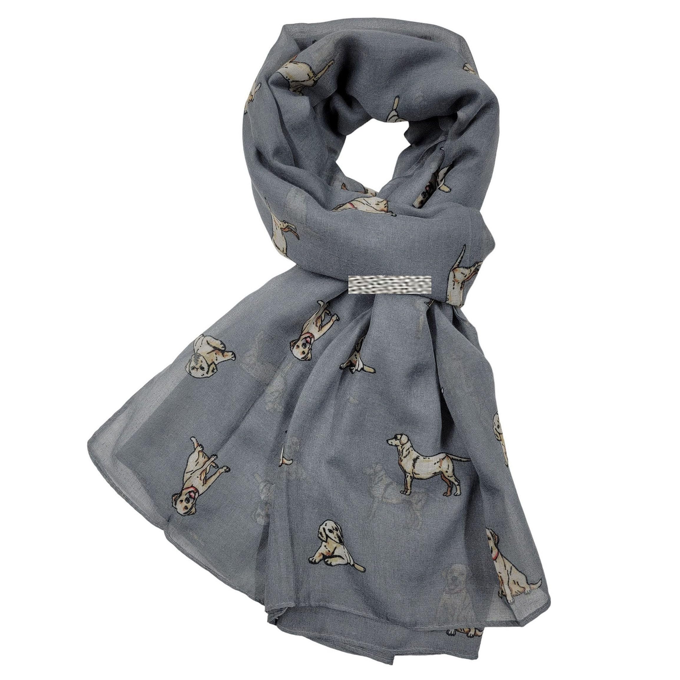 GFM® Women's Labrador Retriever Dogs Print Scarf Lbdg-132-Grey-(FS)(PSCF-LBDG-132-B-HLBH)