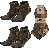 GoWith 2 Pairs Alpaca Wool Low-Cut Ankle Socks for Men Women, Cushioned Terry Warm Thermal Thick Merino Blend Camping Socks