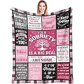 kituzol Sobriety Gifts for Women, Sober Blanket, Addiction Recovery Gift, 1 Year Sober Gift Ideas, AA Gifts Sobriety for Women 60"X50"