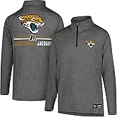 Ultra Game NFL Official Adults Super Soft Quarter Zip Long Sleeve T-Shirt