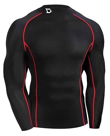 Defender New Men's Cool Compression Mock Shirts Tights Underlayer Hockey BR_S