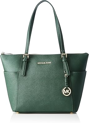 Michael Kors Women's Jet Set Top-zip Saffiano Leather Tote Bag green Verde (Moss)