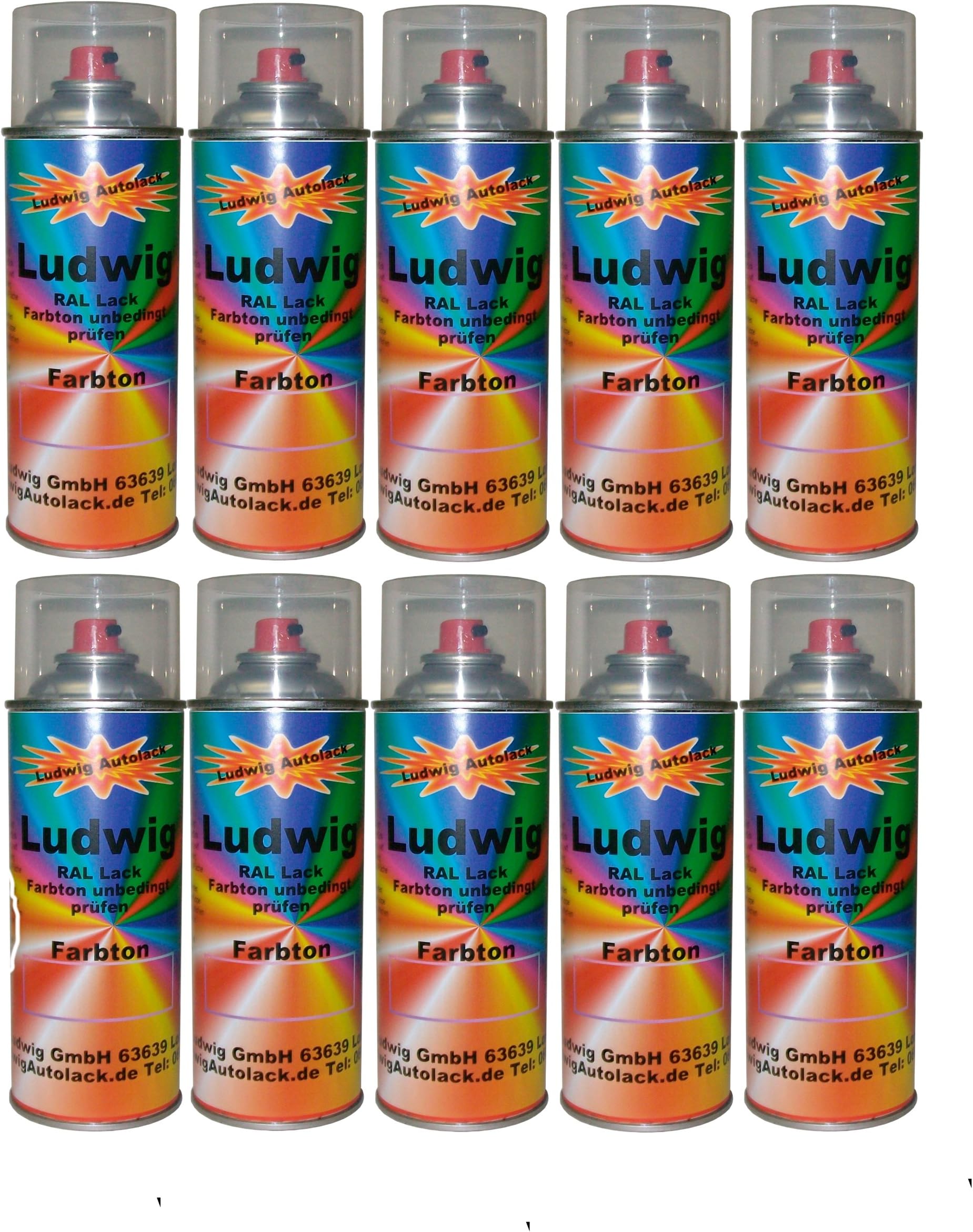 10 Gloss Spray Can 400ml Car Paint RAL 6002 leaf green