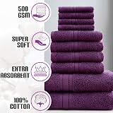 GC GAVENO CAVAILIA Towels 10pc Set 100% Egyptian Cotton Purple view 4