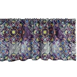 Ambesonne Lotus Window Valance, Psychedelic Surreal
