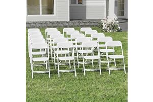 IWDOO 20 Pack White Folding Chairs, Plastic Folding Chairs Outdoor Indoor, 350lb Capacity,Portable Event Chair, Lightweight Folding Chair,for Events Office Wedding Party Rental Picnic Patio