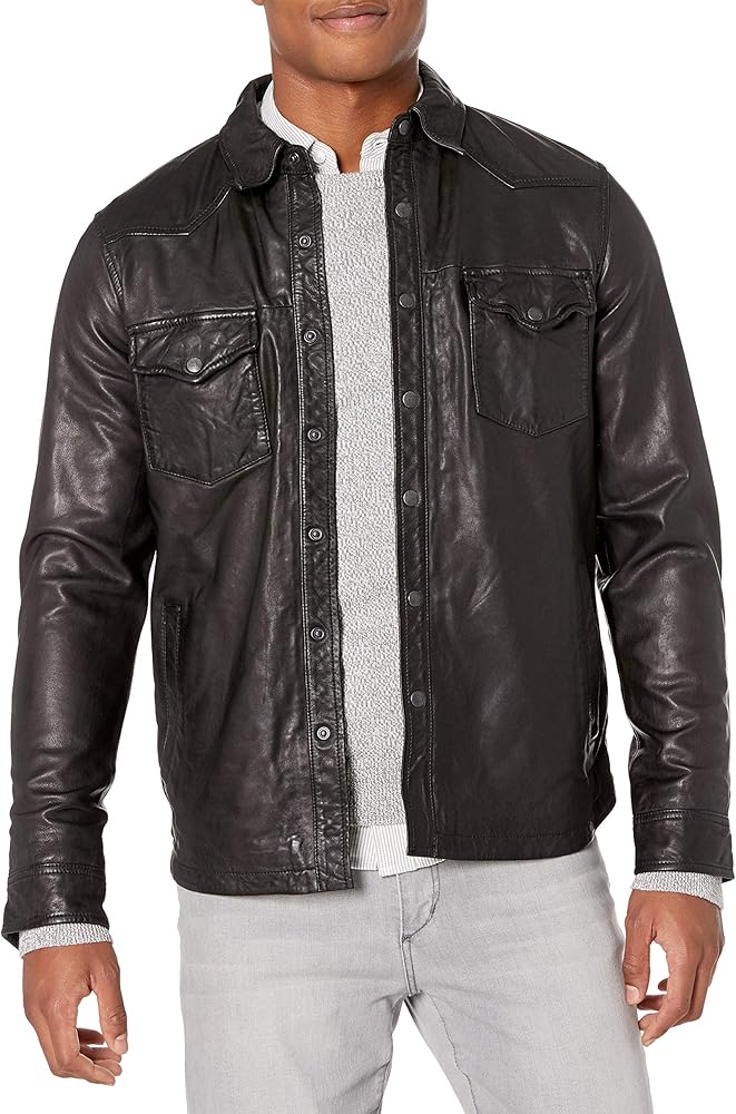 lucky brand men's leather jacket