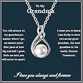 MGOOL Great Grandma Gifts 925 Sterling Silver Pearl Pendant Necklace For Grandma Jewelry Birthday Christmas Mother’s Day Gifts For Nana