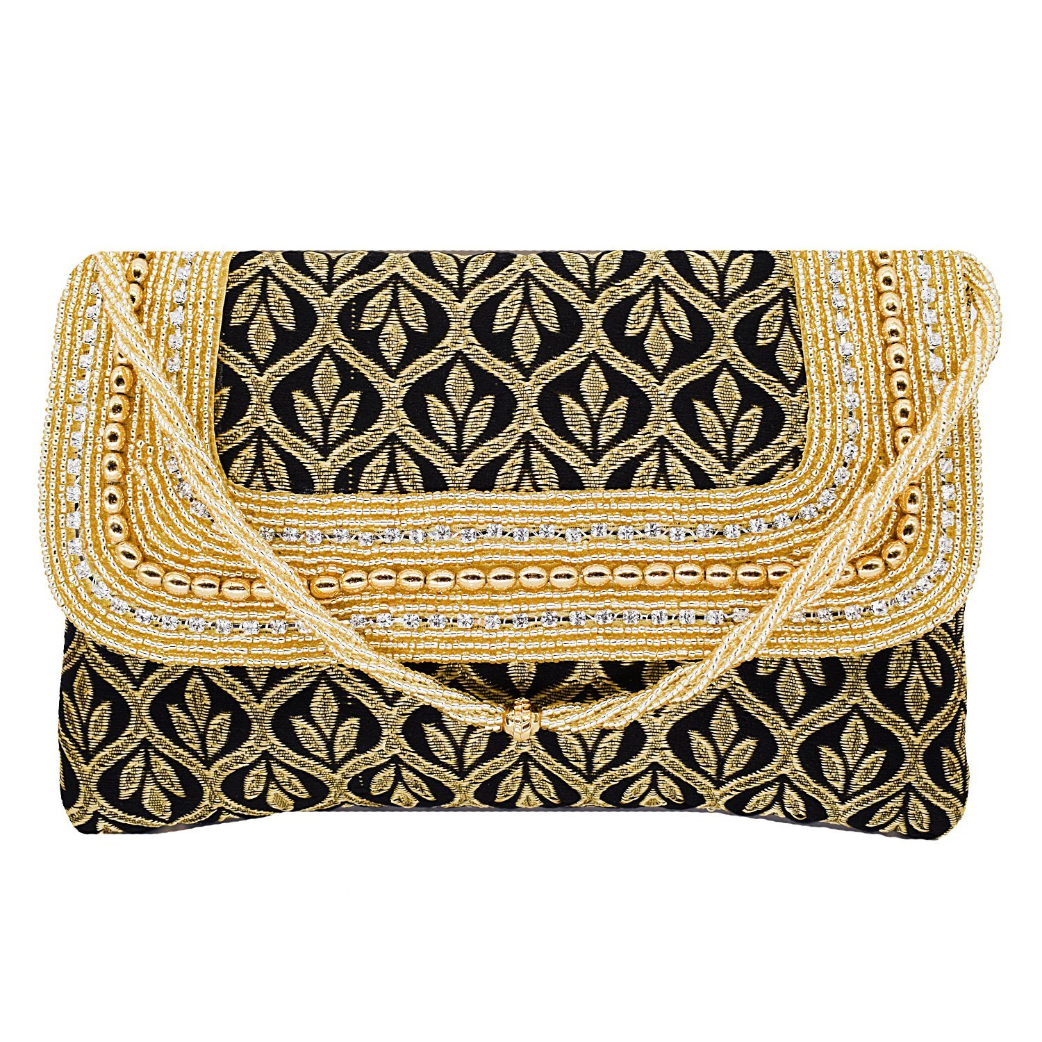 bagaholics ethnic beads and pearls silk clutches ladies purse gift for women