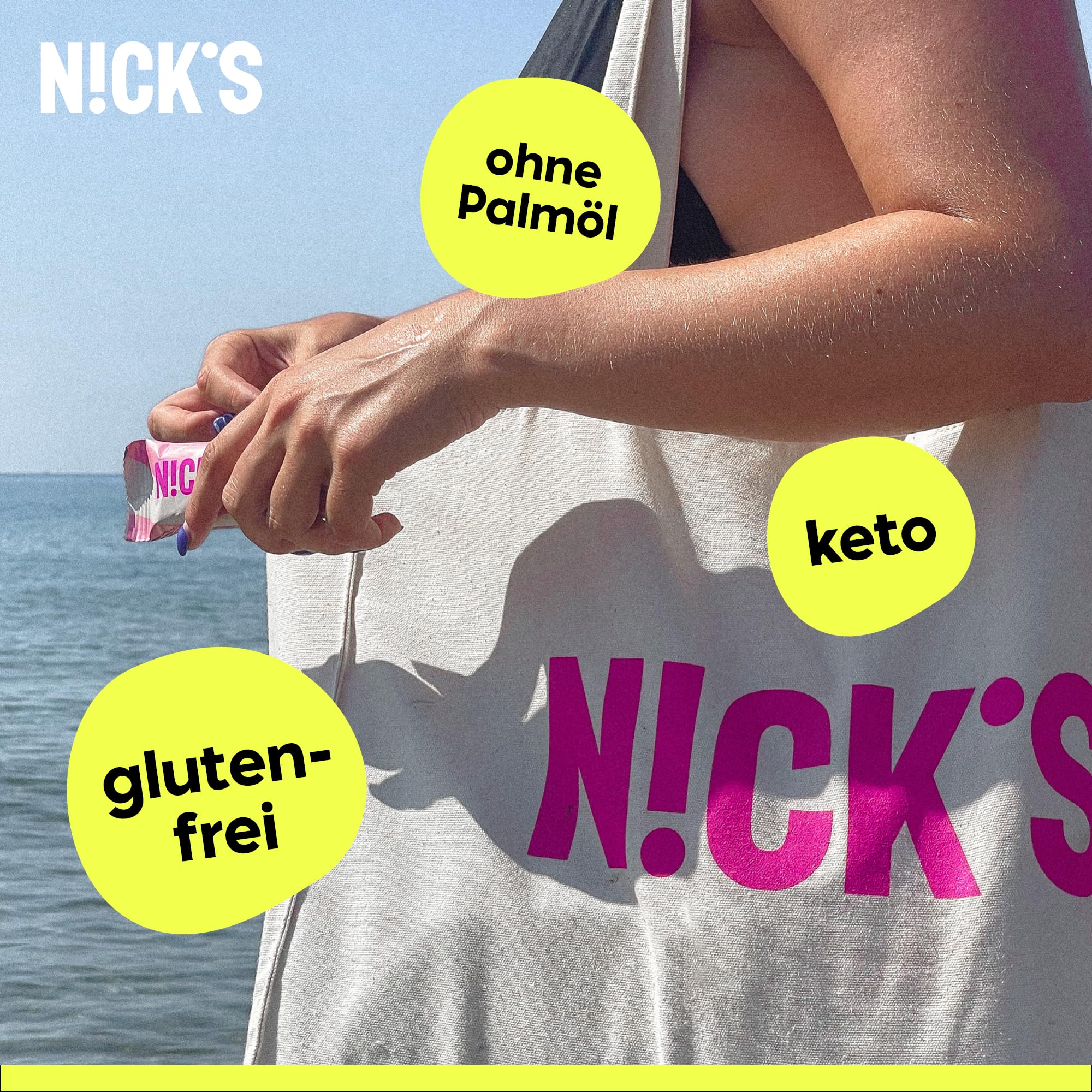 NICKS Keto Riegel Peanuts n fudge, Schokolade Erdnüsse Karamell Snacks, 175 Kalorien, 4,1 Net carbs, ohne Zuckerzusatz, Glutenfrei, Low carb Süssigkeiten (15x40g) 5