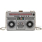 Renabro Women Retro Crossbody Bag Rhinestone Fun Unique Evening Clutch Purses for Women