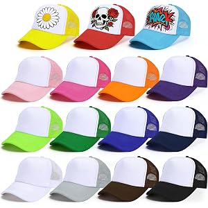 Joyclub 15 Pack Trucker Hats Bulk Adjustable Sublimation Hats Blank