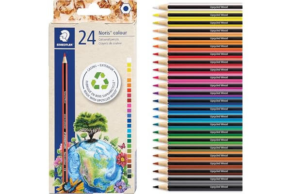STAEDTLER Colored Pencils Set (24-Pack) for School Supplies - Break-Resistant Lead, Sustainably Made, Vibrant Colors for Arti