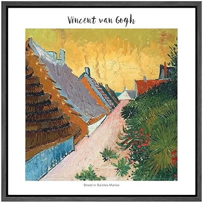 SIGNWIN Framed Canvas Wall Art Street in Saintes-Maries...