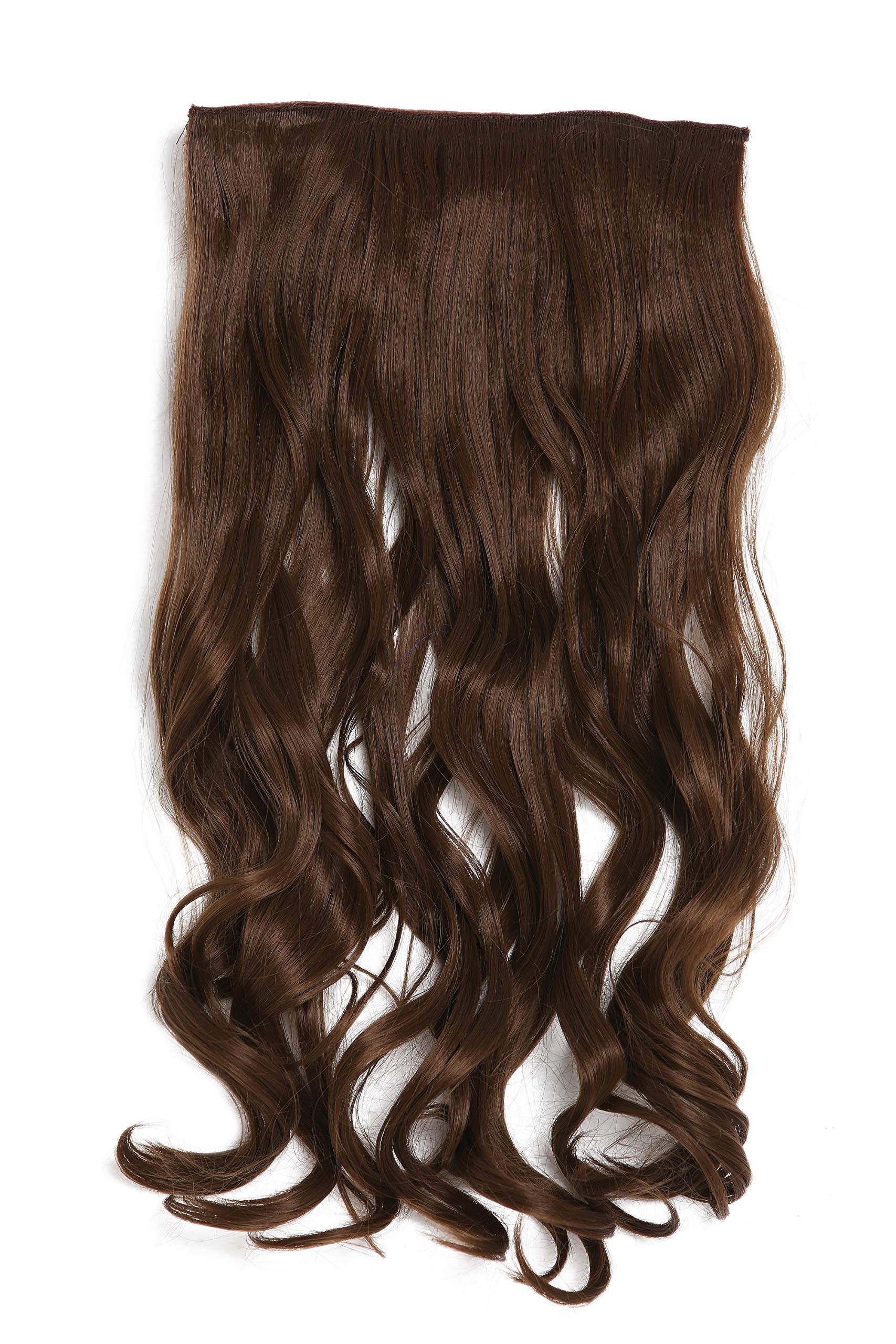 WIG ME UP - YZF-3180-1 Hairpiece Halfwig (half wig) 5 Microclip Clip-In Extension wide full back of head long curled curls medium brown