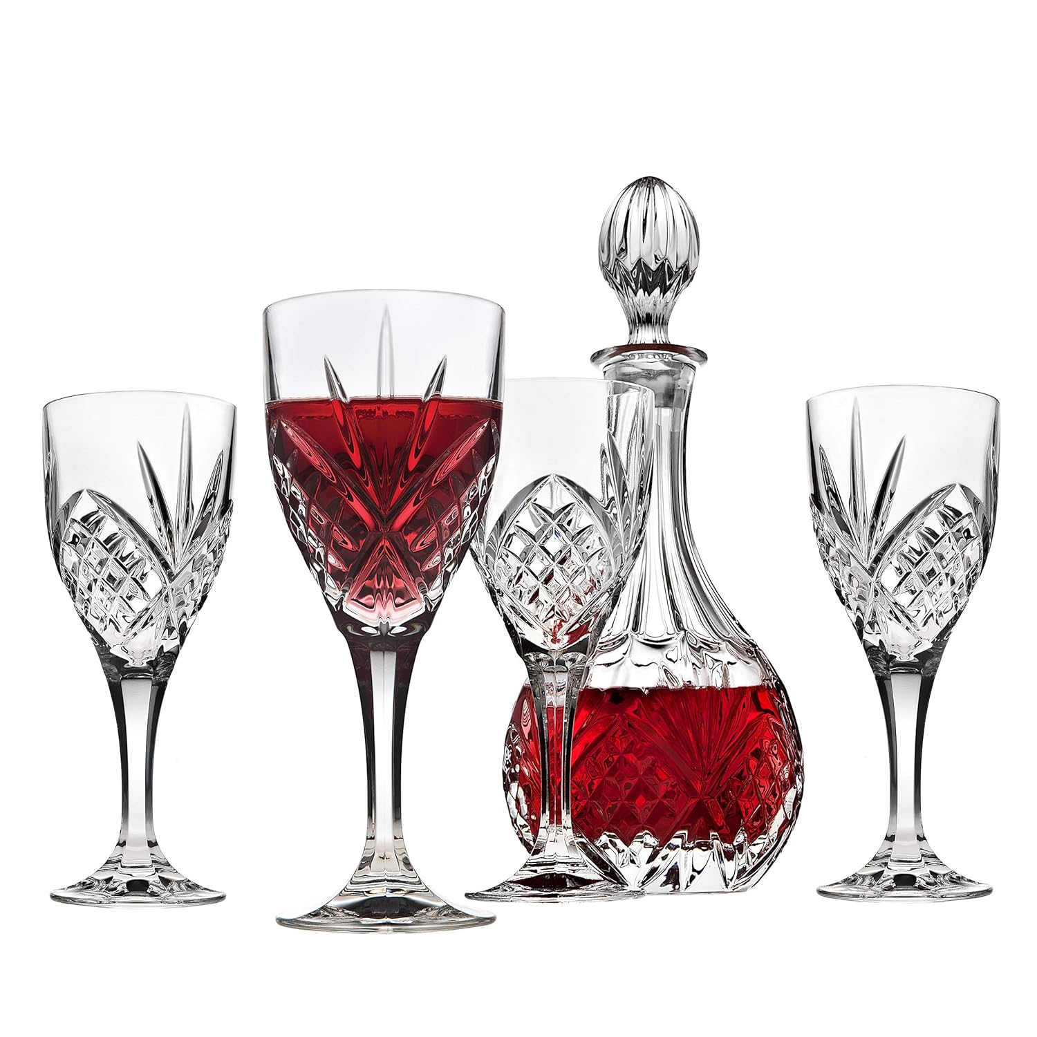 Godinger Dublin Wine Glasses and Decanter Set 5 Piece 885334169711 eBay