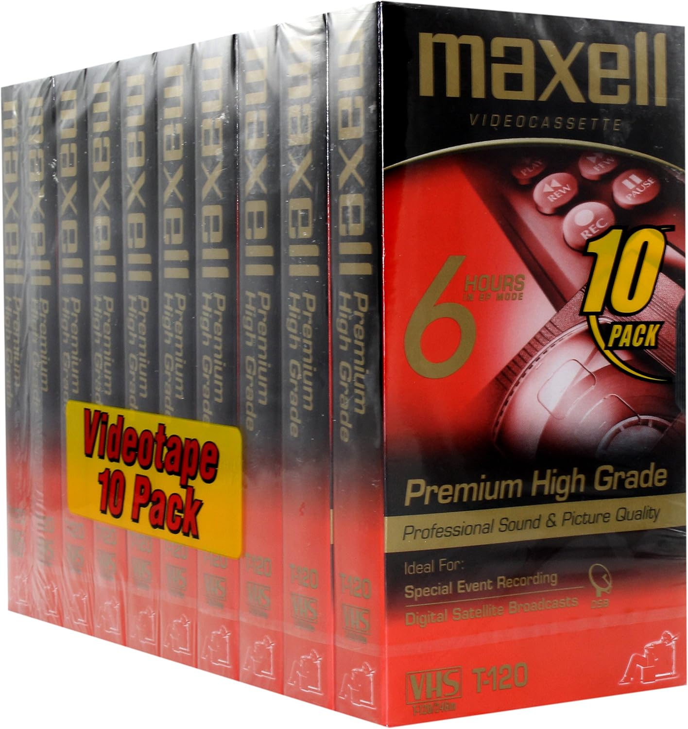 Maxell Premium High Grade T120 Blank VHS Videocassette