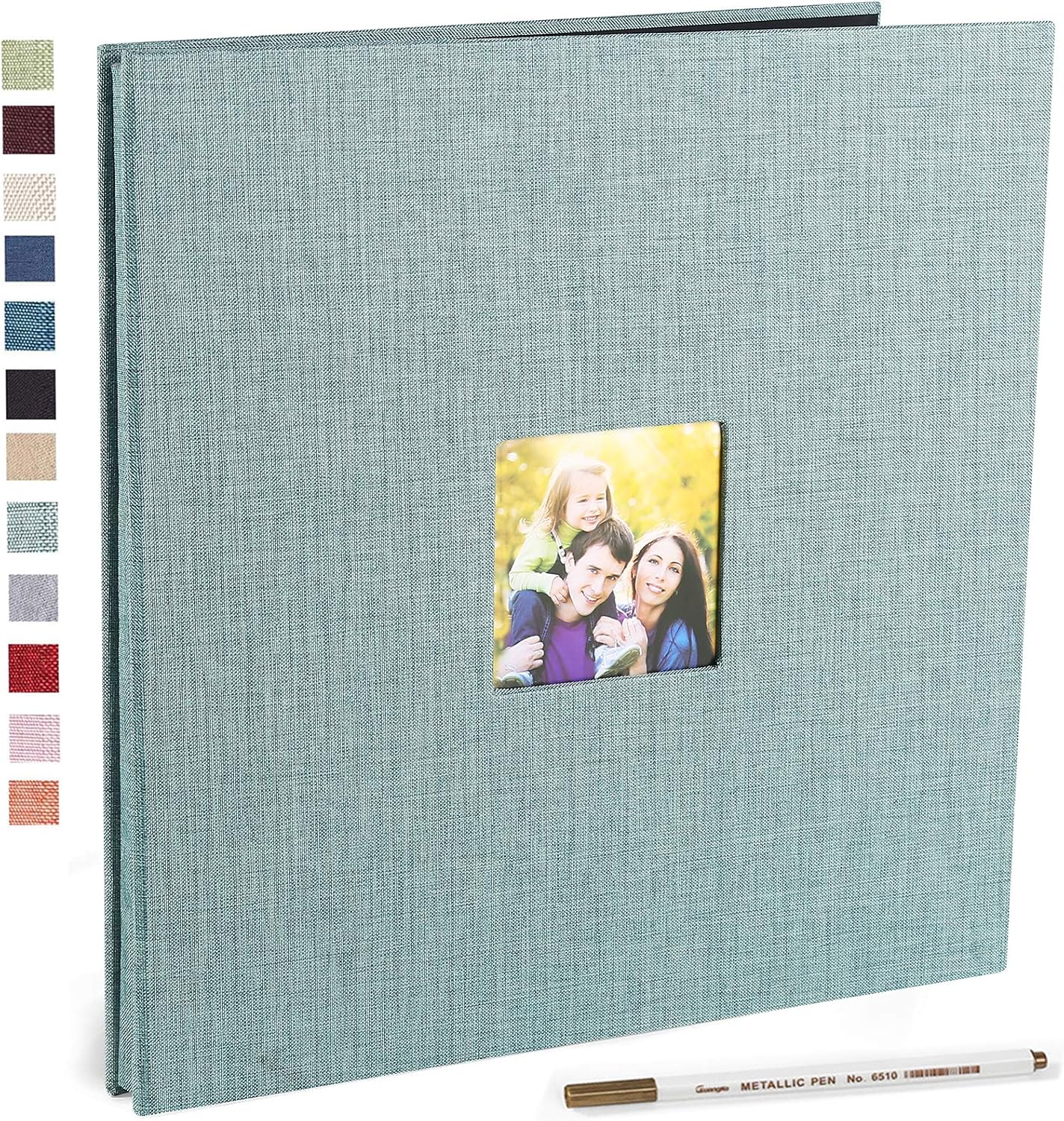 Vienrose Large Photo Album Self Adhesive for 4x6 8x10 10x12 Pictures Scrapbook Album DIY 40 Blank Pages with A Metallic Pen