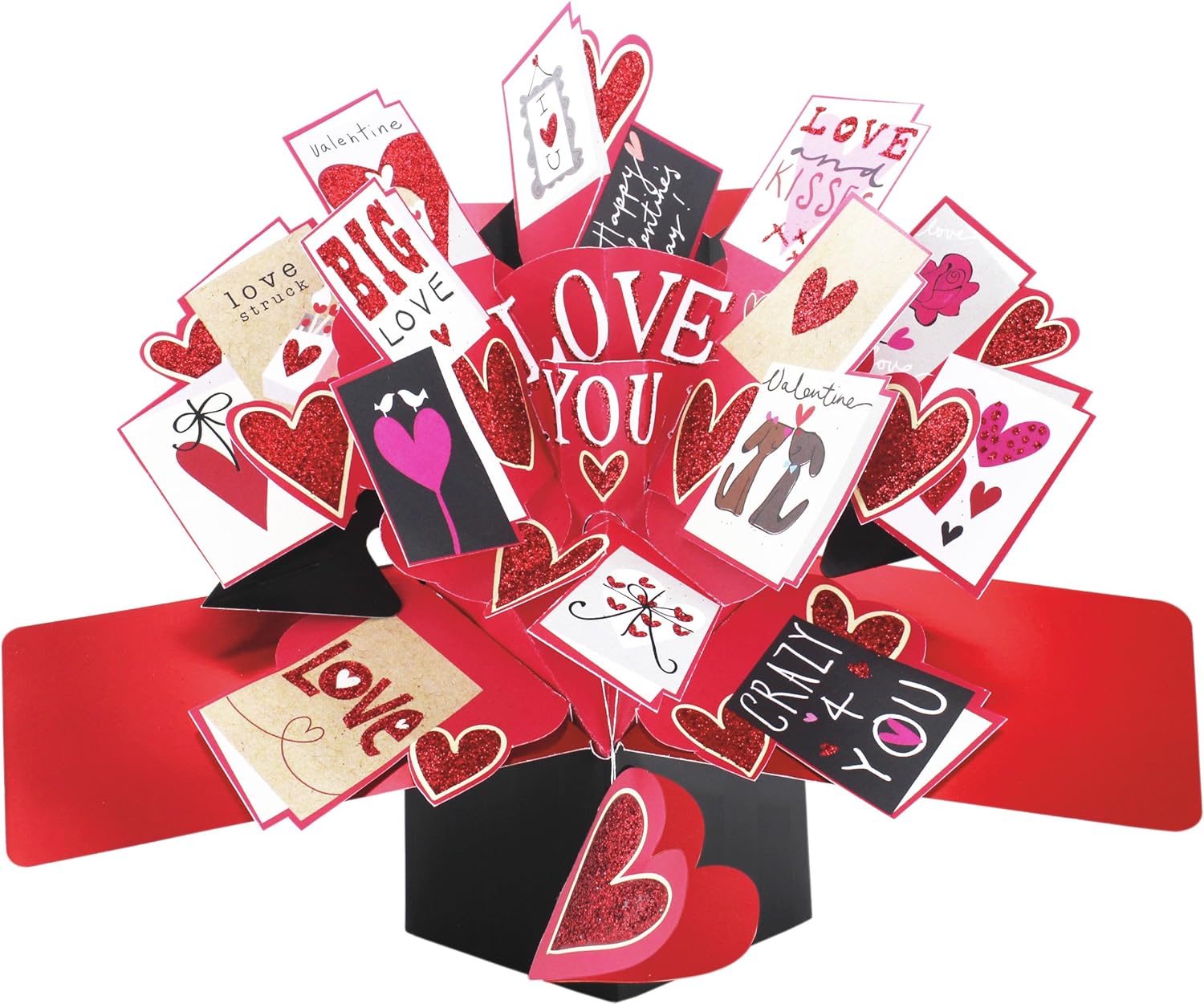Love You Pop-Up Valentine's Day Card Valentines Pop Up Greeting Cards, Red, VPOP032