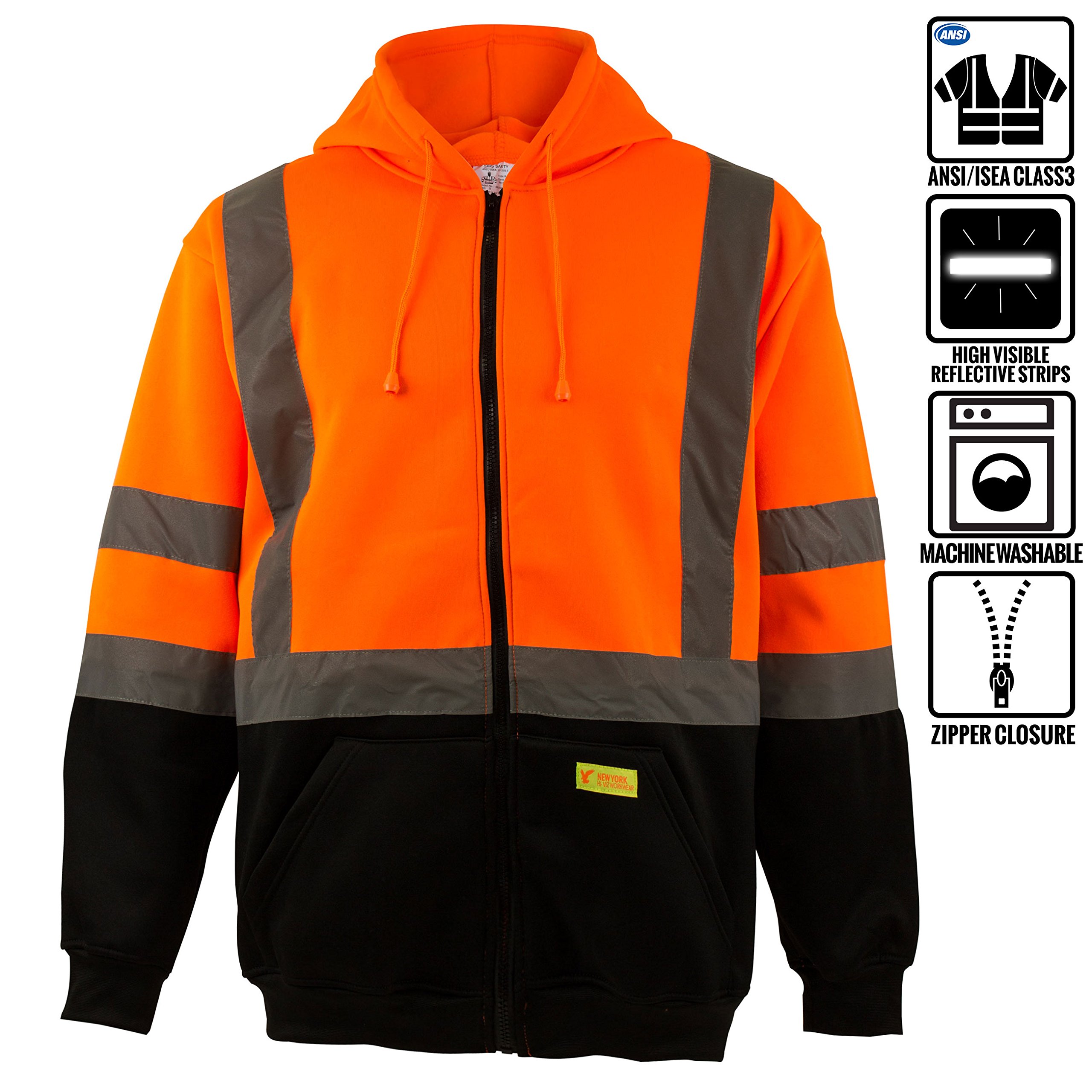 New Class 3 Winter Safety Jacket High Visibility Reflective Full Zip