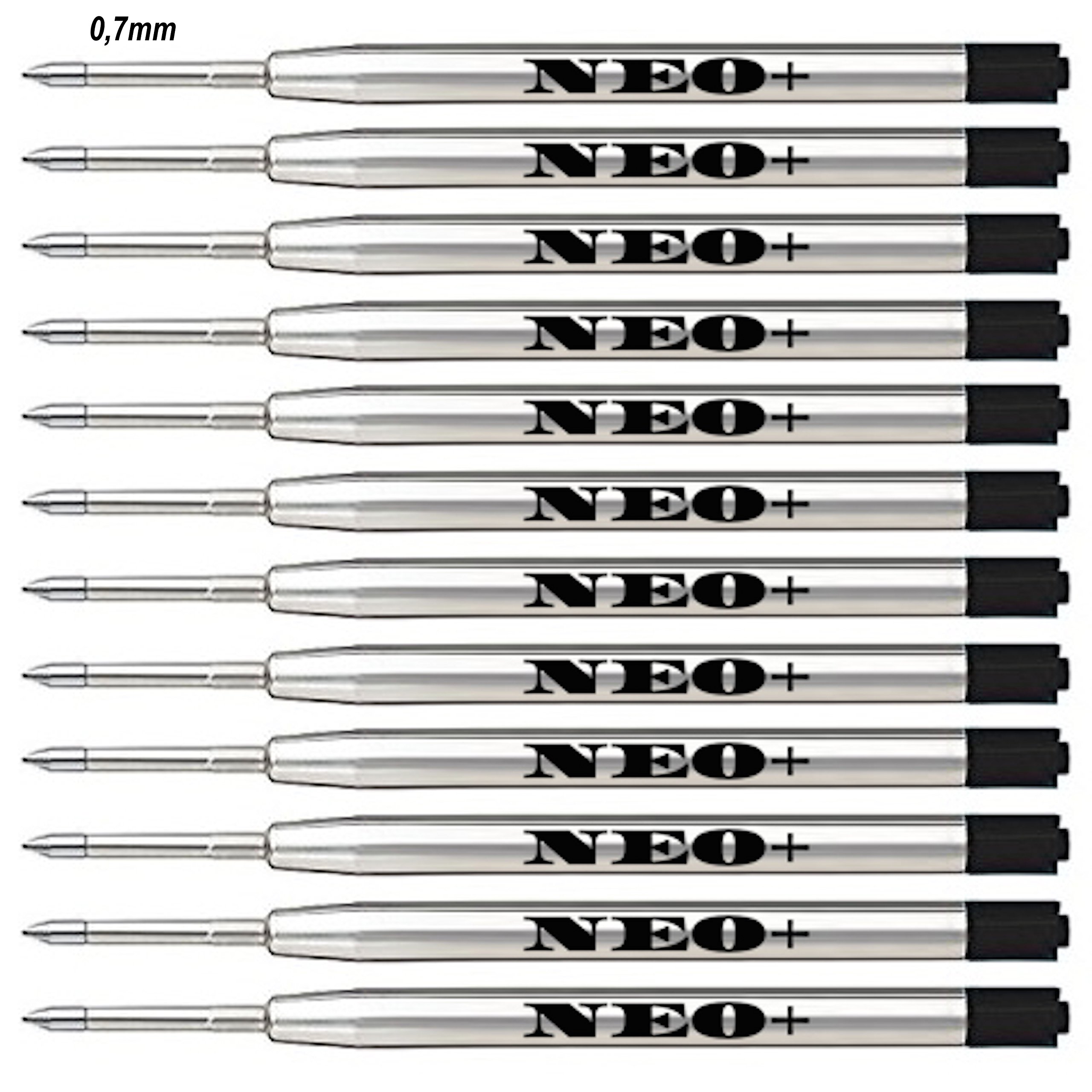 Quality Ballpoint Pen Refills, Cheap but Long Lasting, Medium Point. Fits Parker Ball Pen Too. G2 Style Refill Made in Germany (12 Black 0.7mm)