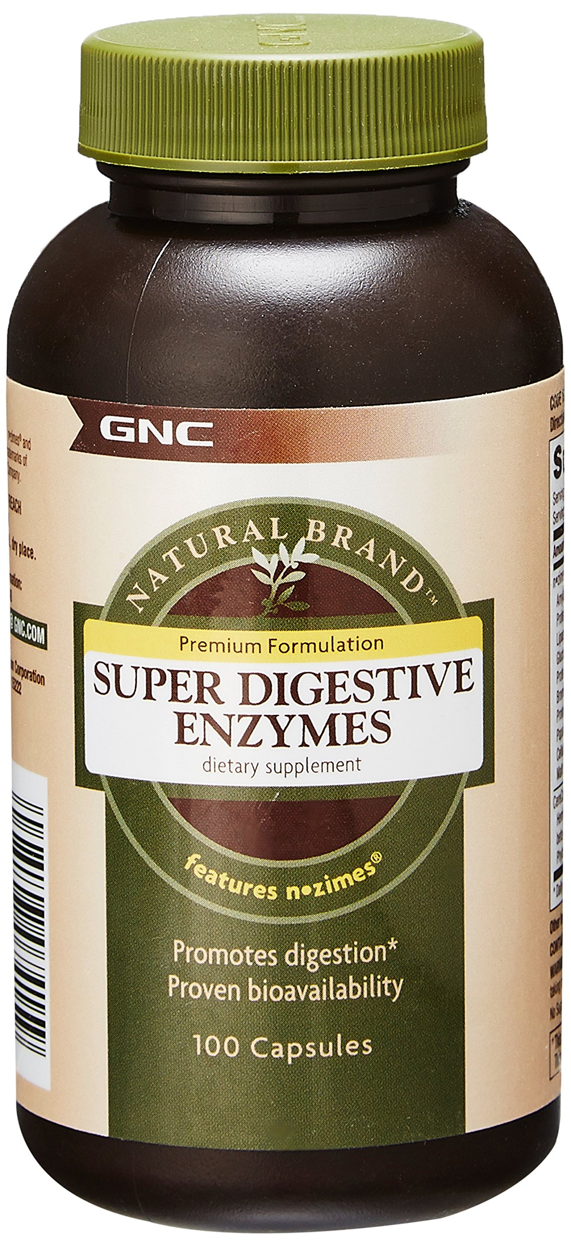 GNC Natural Brand Super Digestive Enzymes, 100 Capsules, Supports Protein, Carbohydrate and Fat