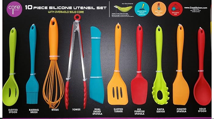Top 10 Core Home 10 Piece Silicone Utensil Set