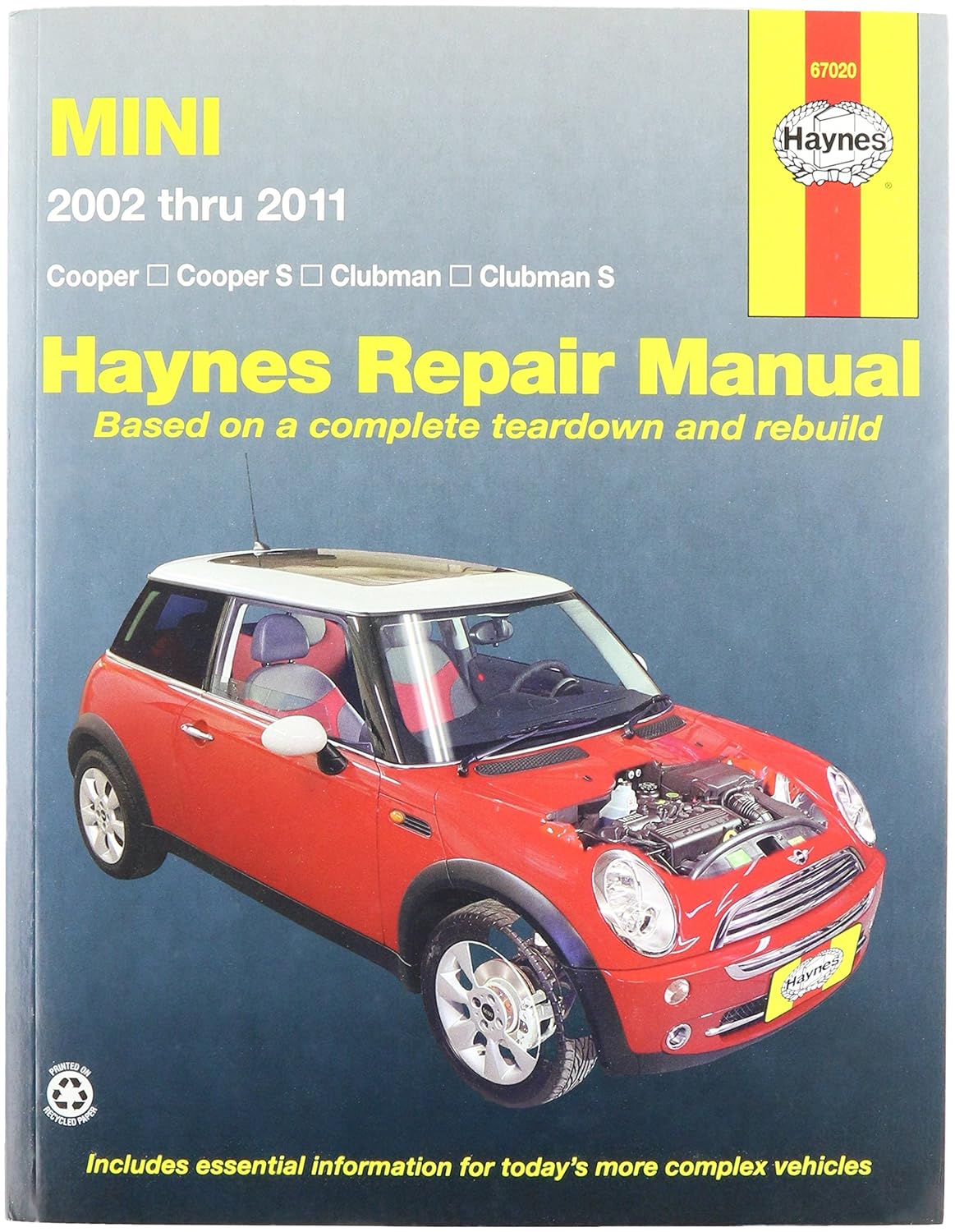 Amazon.com: Haynes 67020 Mini Cooper, Cooper S, Clubman & Clubman S Repair  Manual (2002-2013): Automotive