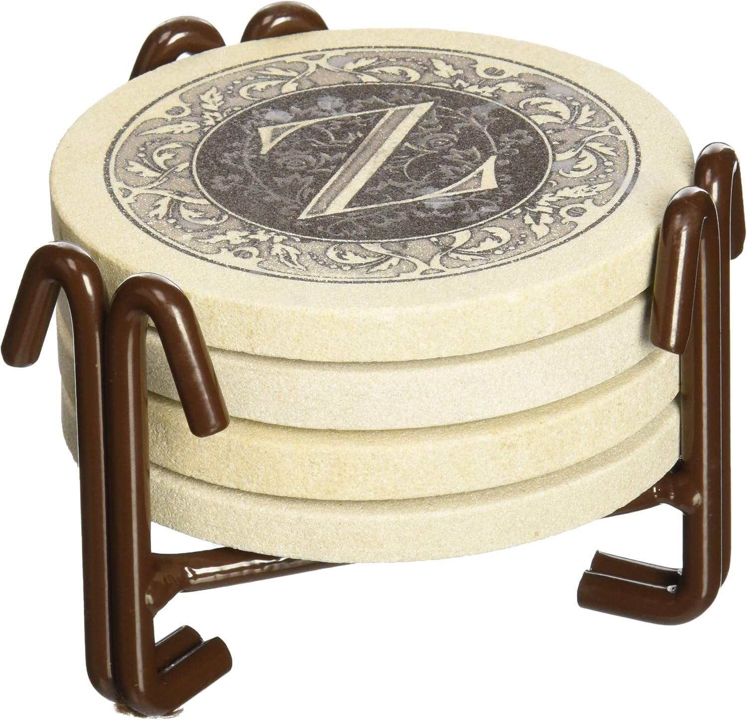 Thirstystone Absorbent Drink Coasters, Monogram Z Home