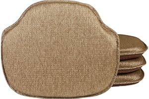 Klear Vu Gripper Omega Non-Slip Windsor Chair Cushions with Skid-Proof Seat Pad for Dining Room, Kitchen, and Office Use, 16x15 Inches, 4 Count (Pack of 1), Gold