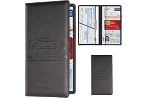 Car Registration and Insurance Card Holder, Vehicle License Document Glove Box Compartment Organizer, Essential Car Wallet Ca