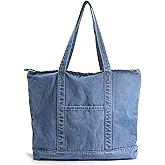 HOXIS Light Weight Soft Denim Tote Unisex Shopper Shoulder Handbag