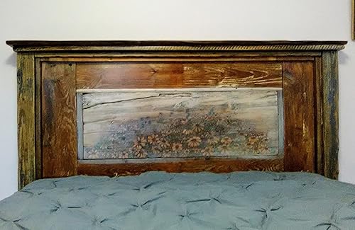 Amazon Com Queen Rustic Headboard Wild Flower Handmade