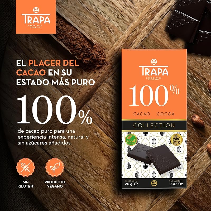 COLLECTION | Tableta de Chocolate Negro 100% Cacao | Sin Gluten