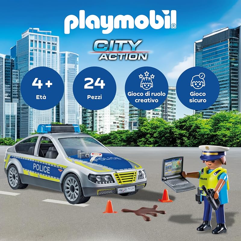 | Action Heroes | Auto della Polizia | Macchina giocattolo | Giocattoli per bambini dai 4 anni in su | 71729