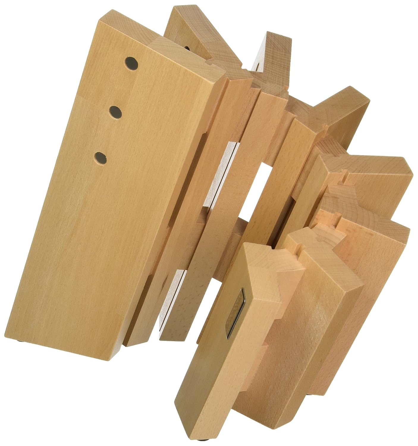 Artelegno Magnetic Knife Block Solid Beech Wood 8 Panel, Luxurious Italian Pisa Collection by Master Craftsmen Displays High-End Knives Elegantly, Eco-friendly, Natural Finish, Small