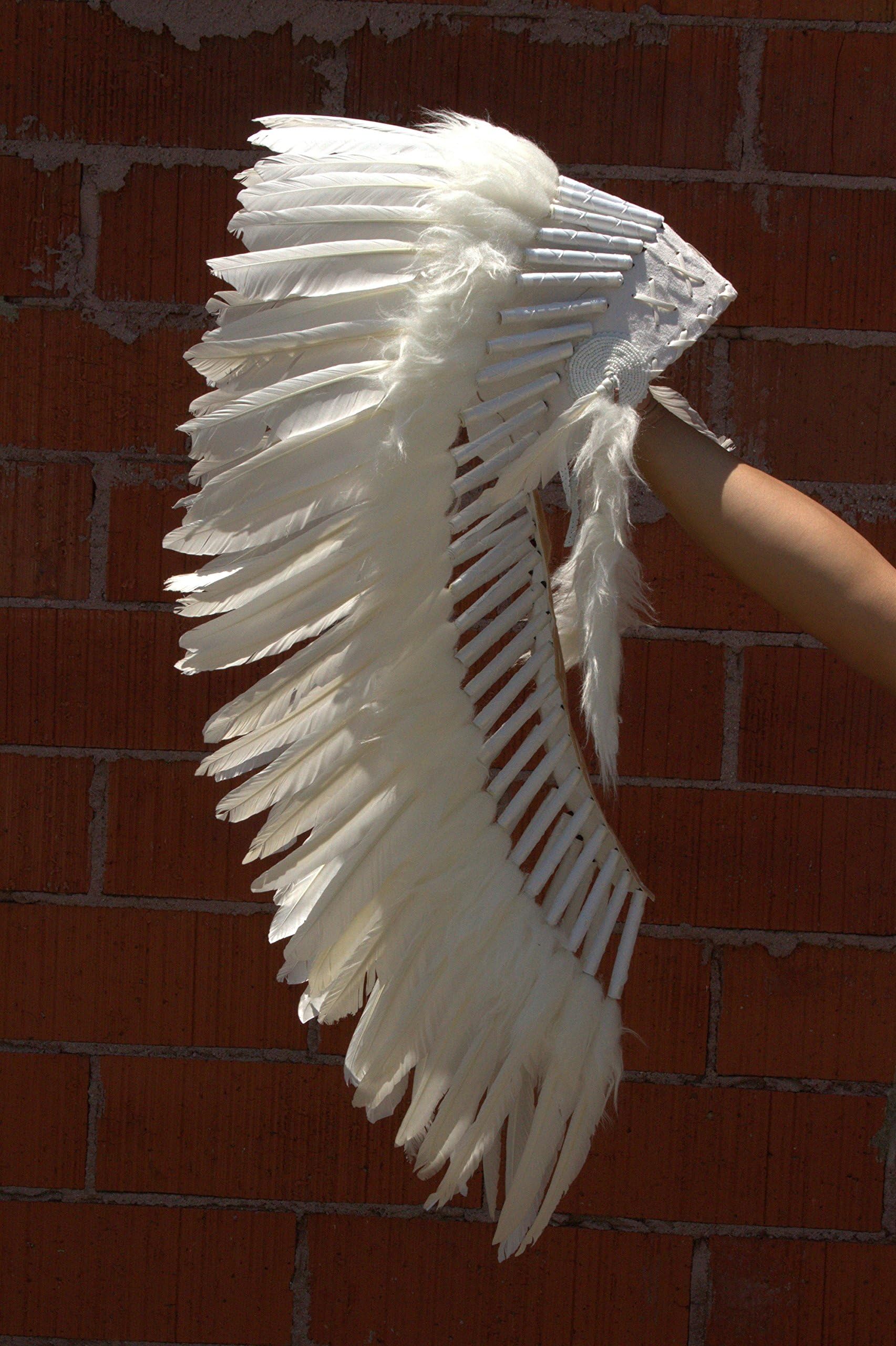 Tribal Costume MH001 Medium Indian Headdress, White