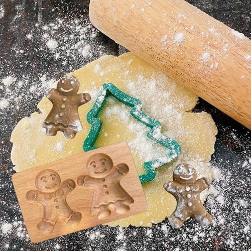 Wooden Christmas Cookie Mold - Gingerbread Man Baking Mold For DIY Holiday Treats - View #9