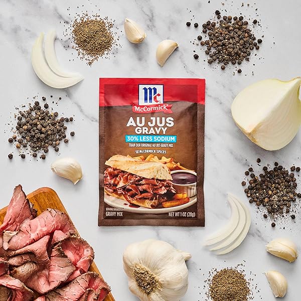MCCORMICK 30% LESS SODIUM AU JUS GRAVY MIX, 1 OZ
