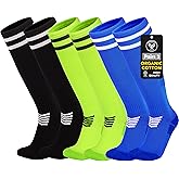 YMYDYFC Kids Soccer Socks 3Pack Cushion Cotton Comression Socks Baseball Sock For Youth Toddler Boys Girls Men Knee High Sock