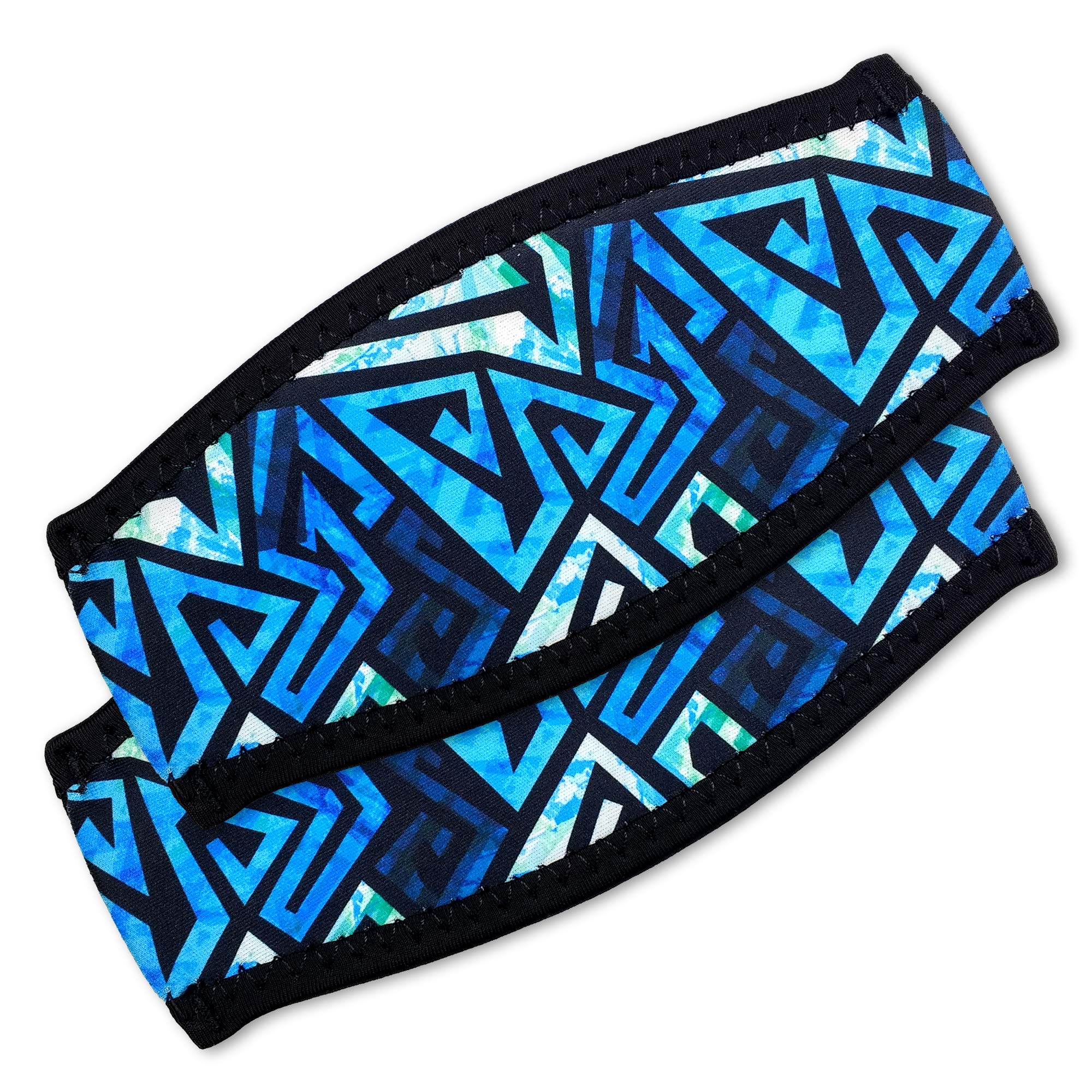 Flow Scuba Gear - Neoprene Cover for Dive and Snorkel Mask Strap (Ocean Blue 2-Pack)