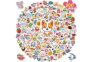 ALODNY 200 PCS Water Bottle Stickers for Kids Cute Sticker,Waterproof Vinyl Stickers for Water Bottles laptops,Kawaii Stickers for Kids Classroom Prize Boys Girls Teens
