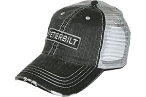 K-MUSCULO BDA Peterbilt Motors Raw Edge Patch Mesh Trucker Cap Charcoal/Gray