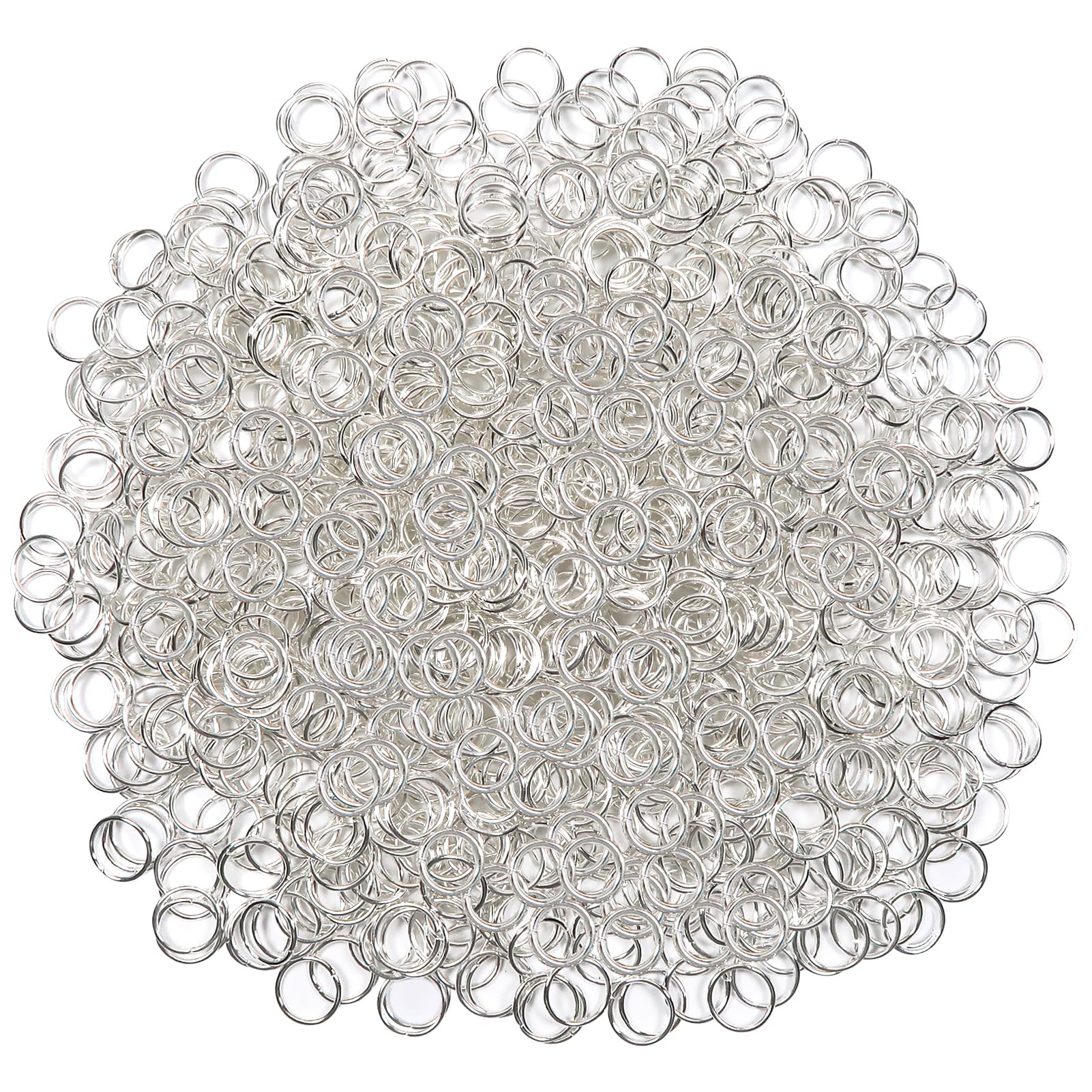 TOAOB 1000 Pieces Jump Rings 8 mm Silver Metal Key Rings for DIY Jewellery Bracelets Jewellery Pendants Necklaces