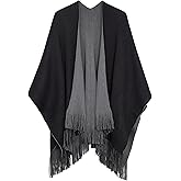 Urban CoCo Women's Winter Vintage Poncho Capes Tassel Blanket Shawl Wrap Cardigan Coat